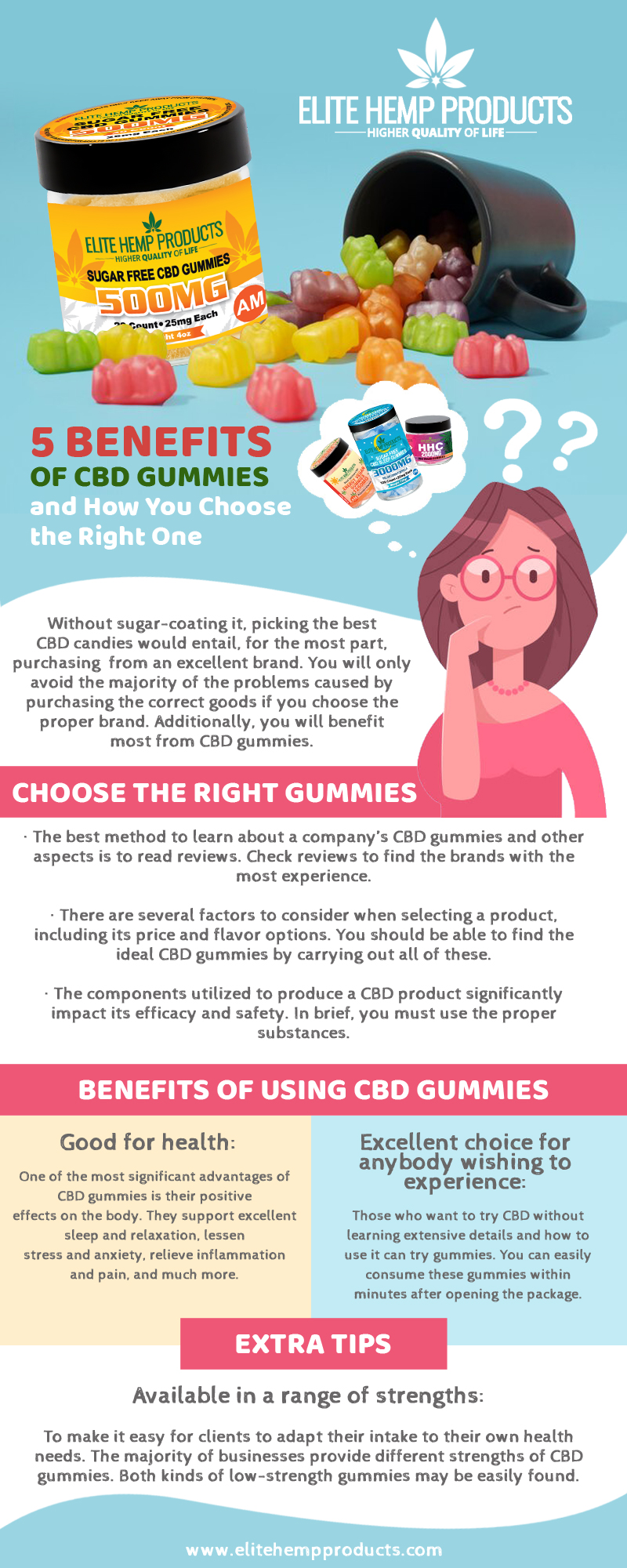 benefits of using CBD gummies infographics